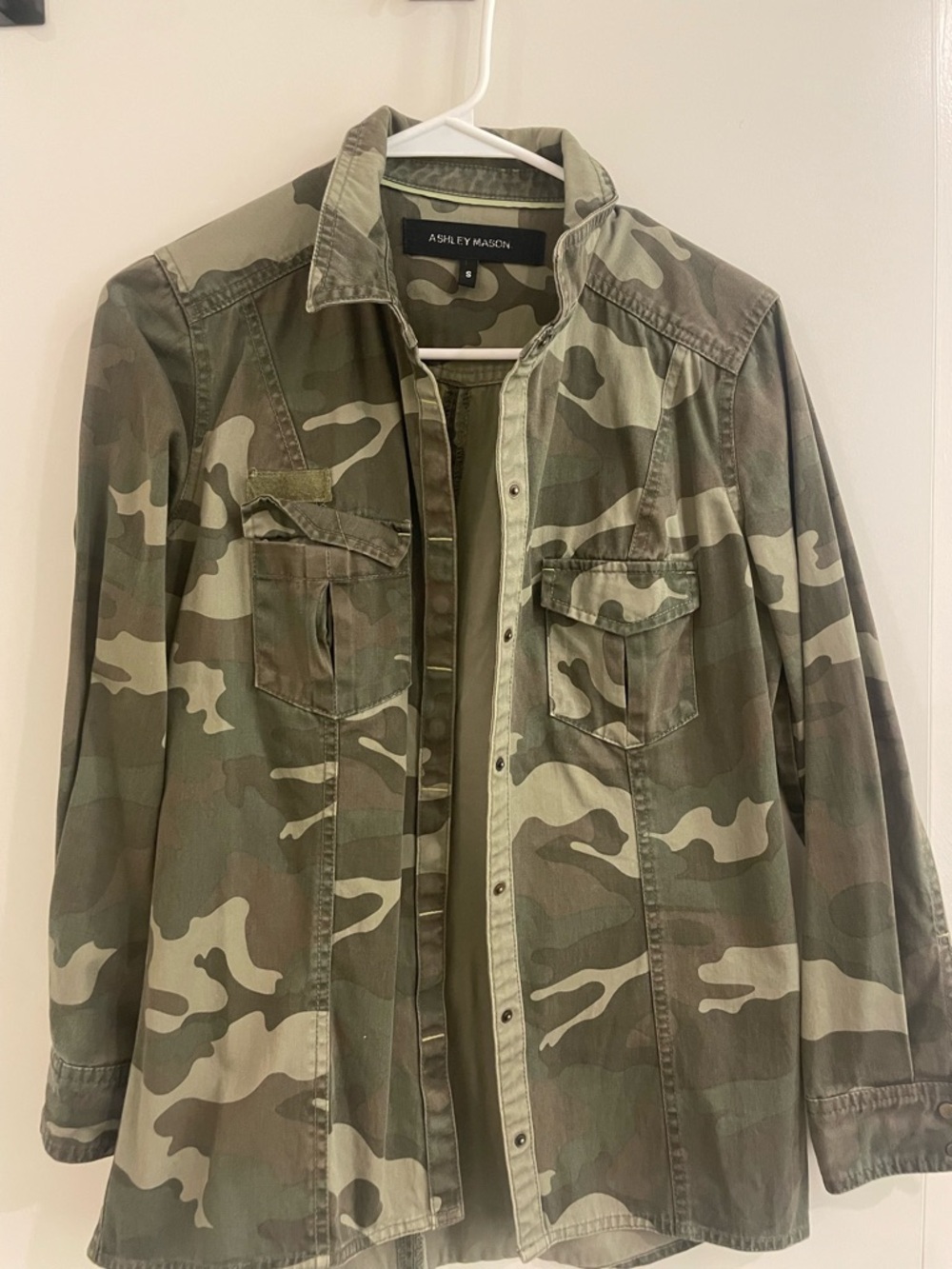 Ashley Mason Camouflage Utility Jacket - Olive & Tan